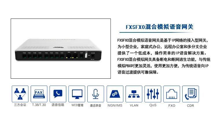 申瓯：FXS/FXO混合口语音网关